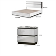3pc King Bedroom Set- White- Metallic Gray Wood- 2 Nightstands