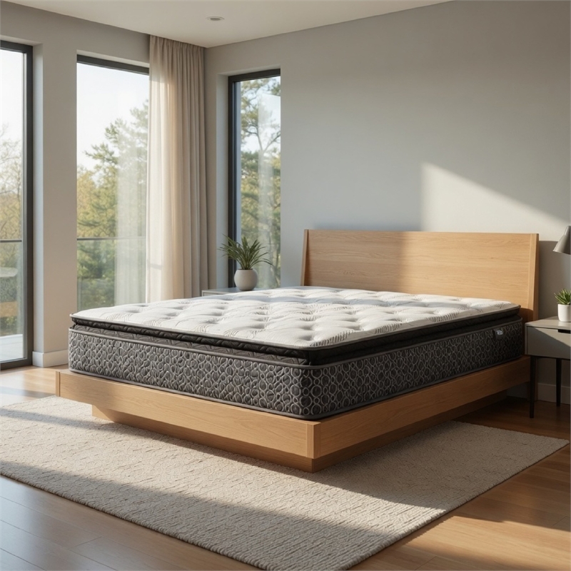 Ayes Hybrid Full Mattress- Pillow Top- Quilted Tencel Cover- White 11 Inch