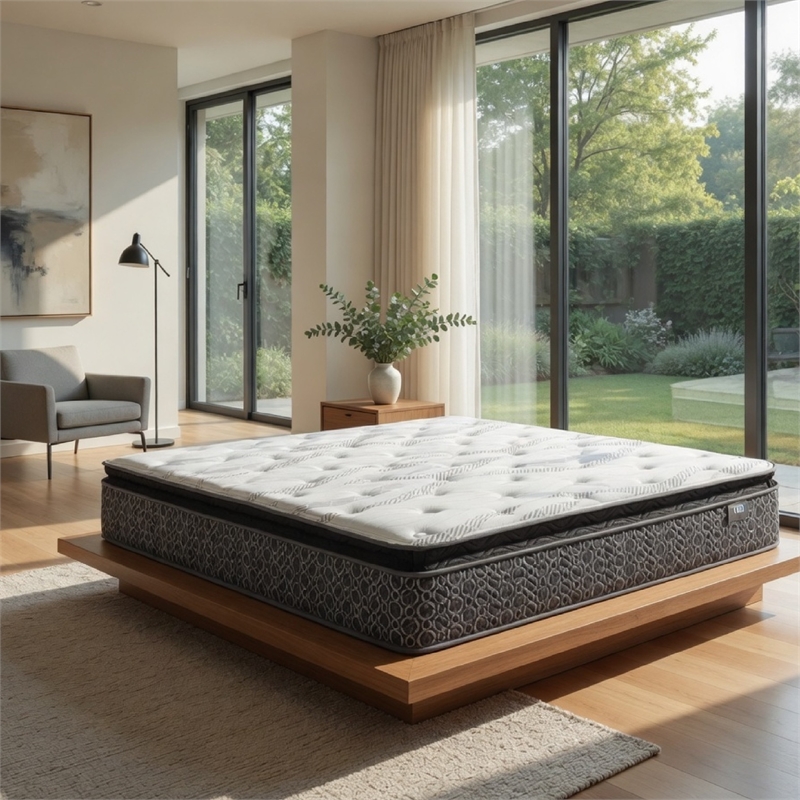 Ayes Hybrid California King Mattress- Pillow Top- Tencel- White 11 Inch