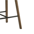 Amal Counter Height Stool Set of 2- Saddle Faux Leather Seat- Walnut Brown