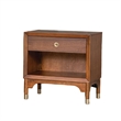 Urne Nightstand- 1 Drawer with Shelf- USB Port and LED- Walnut Brown
