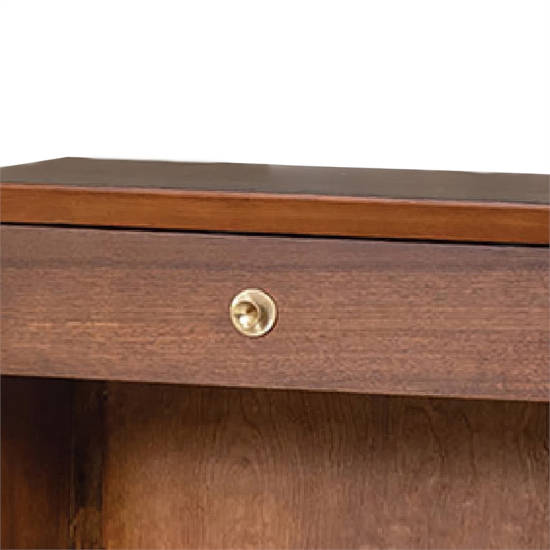 Urne Nightstand- 1 Drawer with Shelf- USB Port and LED- Walnut Brown