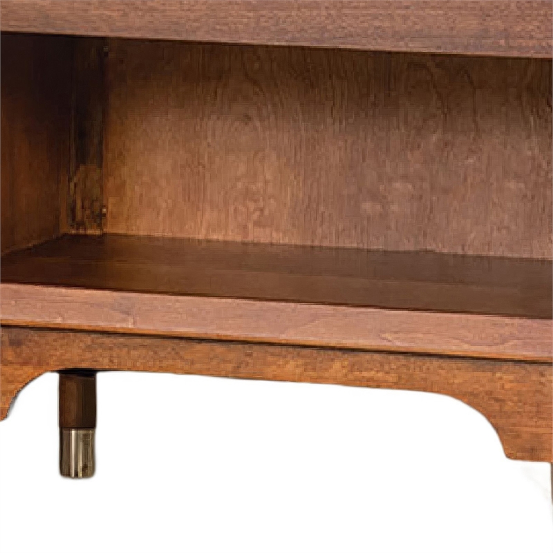 Urne Nightstand- 1 Drawer with Shelf- USB Port and LED- Walnut Brown