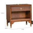 Urne Nightstand- 1 Drawer with Shelf- USB Port and LED- Walnut Brown