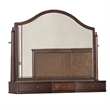 Raam Arched Dresser Mirror- 3 Drawers- Tiltable- 40x54 Dark Cherry Brown