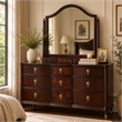 Raam Arched Dresser Mirror- 3 Drawers- Tiltable- 40x54 Dark Cherry Brown