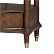 Raam Nightstand- 2 Drawers- 1 Shelf- Gold Capped Legs- Dark Cherry Brown