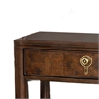 Raam Nightstand- 2 Drawers- 1 Shelf- Gold Capped Legs- Dark Cherry Brown