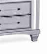 Gala Nightstand- 2 Drawers- Felt-Lined- Crystal Trim w LED- Glam Gray