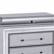 Gala Nightstand- 2 Drawers- Felt-Lined- Crystal Trim w LED- Glam Gray