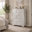 Gala Nightstand- 2 Drawers- Felt-Lined- Crystal Trim w LED- Glam Gray