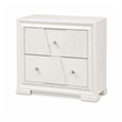 Hezi Bedside Nightstand- 2 Drawer- White Zig Zag Front- Acrylic Knobs