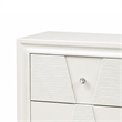 Hezi Bedside Nightstand- 2 Drawer- White Zig Zag Front- Acrylic Knobs