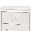 Hezi Bedside Nightstand- 2 Drawer- White Zig Zag Front- Acrylic Knobs