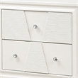 Hezi Bedside Nightstand- 2 Drawer- White Zig Zag Front- Acrylic Knobs