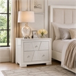 Hezi Bedside Nightstand- 2 Drawer- White Zig Zag Front- Acrylic Knobs