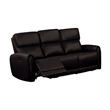 Sily Power Recliner Sofa w USB- Contour Arms- Foam Fill Black Faux Leather
