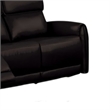Sily Power Recliner Sofa w USB- Contour Arms- Foam Fill Black Faux Leather