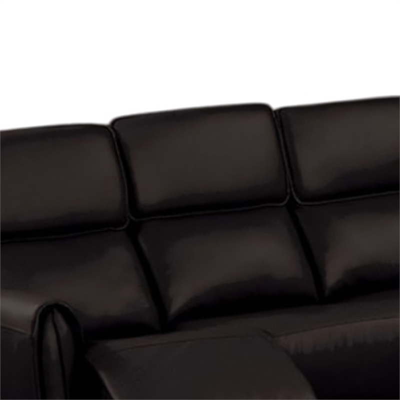 Sily Power Recliner Sofa w USB- Contour Arms- Foam Fill Black Faux Leather