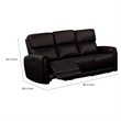 Sily Power Recliner Sofa w USB- Contour Arms- Foam Fill Black Faux Leather
