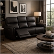 Sily Power Recliner Sofa w USB- Contour Arms- Foam Fill Black Faux Leather