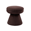 Xyna Mushroom-shaped Ottoman Stool with Pedestal Base- Brown Fabric