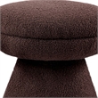 Xyna Mushroom-shaped Ottoman Stool with Pedestal Base- Brown Fabric