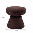 Xyna Mushroom-shaped Ottoman Stool with Pedestal Base- Brown Fabric