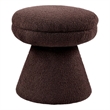 Xyna Mushroom-shaped Ottoman Stool with Pedestal Base- Brown Fabric