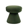 Xyna Mushroom-shaped Ottoman Stool with Pedestal Base- Green Fabric
