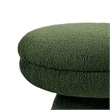 Xyna Mushroom-shaped Ottoman Stool with Pedestal Base- Green Fabric