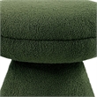 Xyna Mushroom-shaped Ottoman Stool with Pedestal Base- Green Fabric