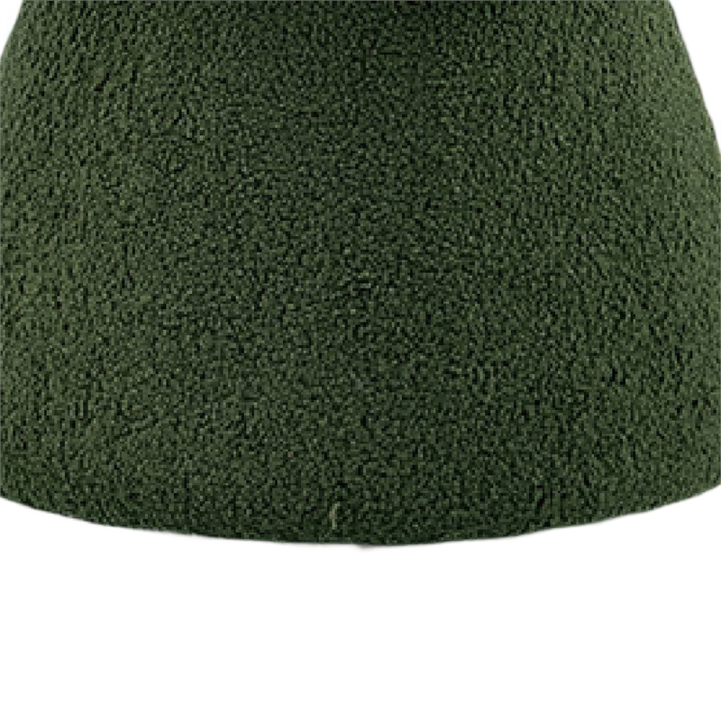 Xyna Mushroom-shaped Ottoman Stool with Pedestal Base- Green Fabric