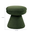 Xyna Mushroom-shaped Ottoman Stool with Pedestal Base- Green Fabric