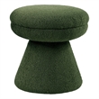 Xyna Mushroom-shaped Ottoman Stool with Pedestal Base- Green Fabric