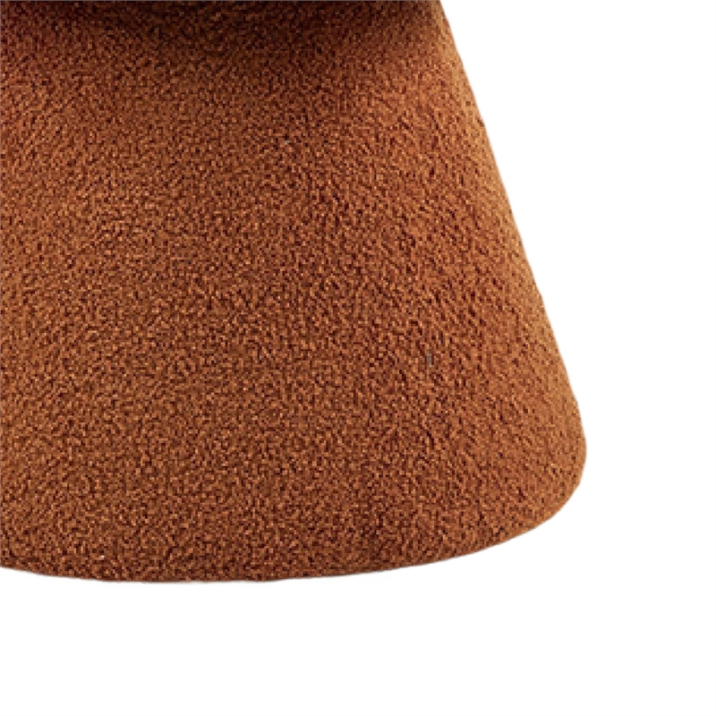 Xyna Mushroom-shaped Ottoman Stool- Pedestal Base- Saddle Brown Fabric