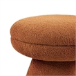 Xyna Mushroom-shaped Ottoman Stool- Pedestal Base- Saddle Brown Fabric