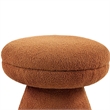 Xyna Mushroom-shaped Ottoman Stool- Pedestal Base- Saddle Brown Fabric