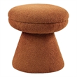 Xyna Mushroom-shaped Ottoman Stool- Pedestal Base- Saddle Brown Fabric