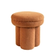 Ian Ottoman Stool- Mushroom-like Design- Pedestal Base- Brown Fabric
