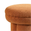 Ian Ottoman Stool- Mushroom-like Design- Pedestal Base- Brown Fabric