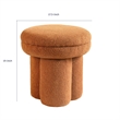Ian Ottoman Stool- Mushroom-like Design- Pedestal Base- Brown Fabric