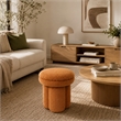 Ian Ottoman Stool- Mushroom-like Design- Pedestal Base- Brown Fabric
