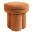 Ian Ottoman Stool- Mushroom-like Design- Pedestal Base- Brown Fabric