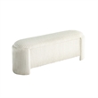 Greta Storage Bench with Ribbed Design- Hidden Storage- White Corduroy