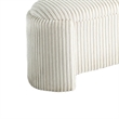 Greta Storage Bench with Ribbed Design- Hidden Storage- White Corduroy