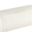 Greta Storage Bench with Ribbed Design- Hidden Storage- White Corduroy