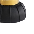 Penny Ottoman Stool with Gold Metal Trim- Bow-Tie Spool- Black Velvet