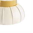 Penny Ottoman Stool with Gold Metal Trim- Bow-Tie Design- White Velvet