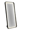 Madie Floor Mirror with LED Lights- Bluetooth Speaker- Black Metal 32x71